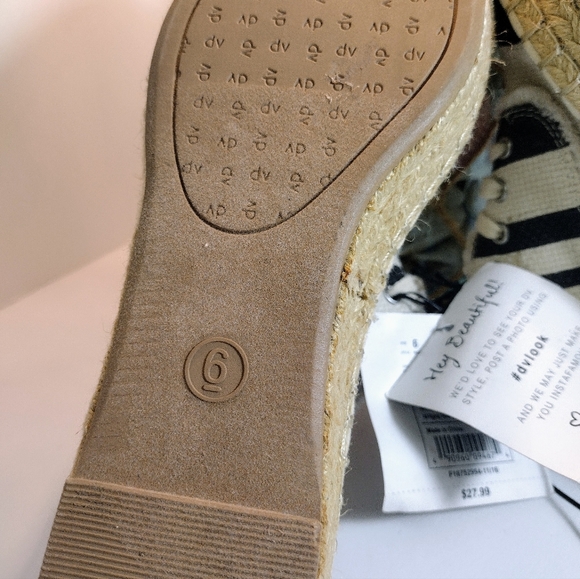 DV by Dolce Vita "Roxie" Platform Canvas Sneakers Striped New w/Tags - Picture 12 of 14